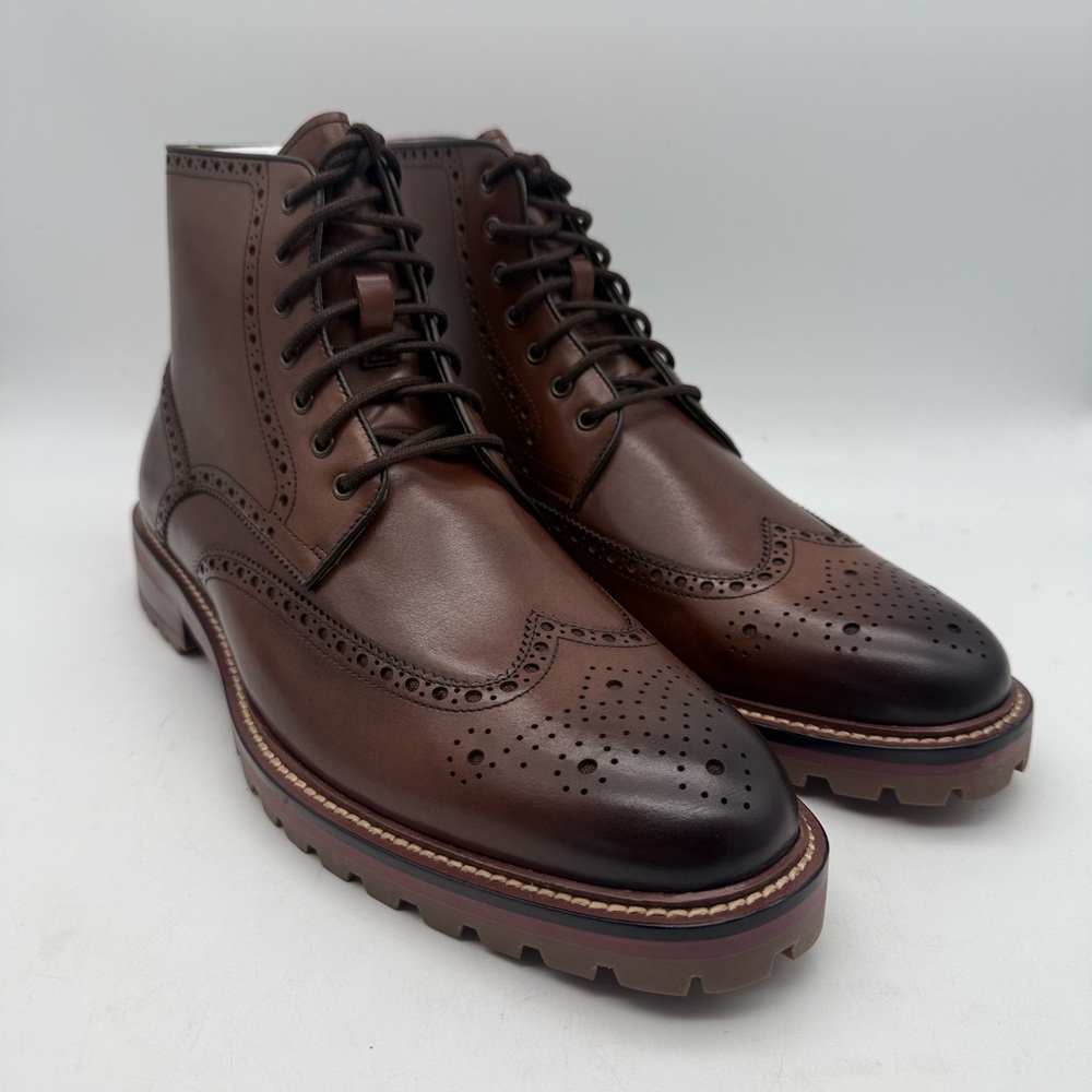 BRAND NEW Warfield & Grand 138025 Wingtip Boots Cognac Men’s Size 10